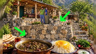 🍲❤️ From stone-picking to a hearty vegetable stew; Taher and Hajar's romantic life in the mountains