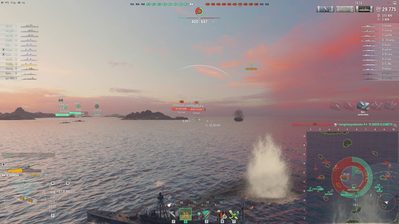 World of Warships (ASIA) 06 Nov 2019 Genova bossing around in tier 6 game