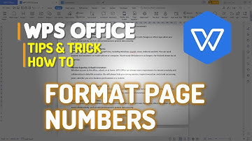 WPS Office How To Format Page Numbers