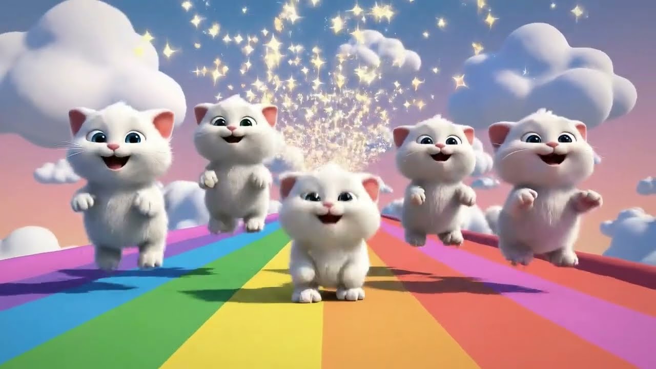 Five Little Animals 🐶🐱🐰 | Counting Animals | Nursery Rhyme for Babies |Farm Animals | Kitten |Puppy