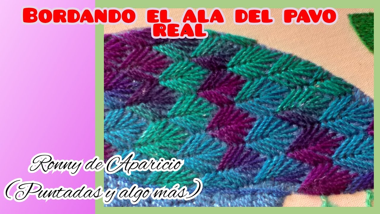 28. Bordando el ala del pavo real.