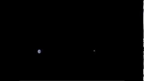 Earth and Moon Seen by Passing Juno Spacecraft with Music by Vangelis