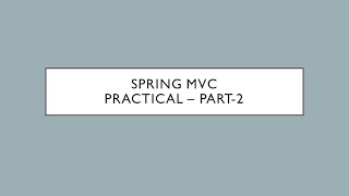 Spring MVC | Practical | PART-2