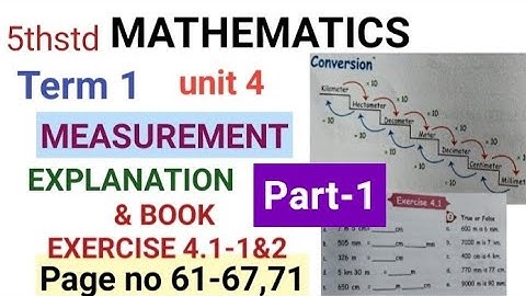 5th std Maths |Term 1 Unit-4| Measurement |Example & Exercise 4.1-1&2