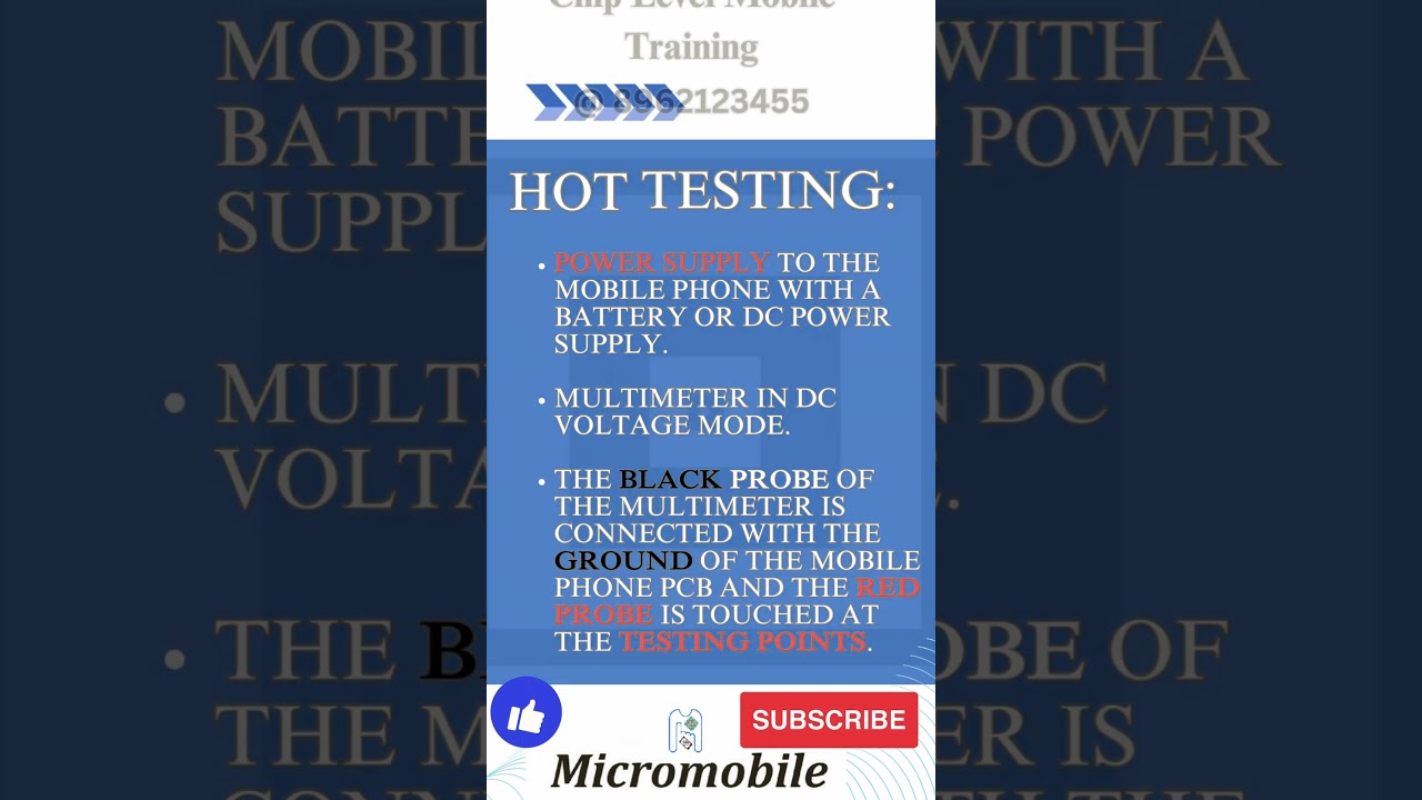 Mobile fault checking Cold test and Hot test 