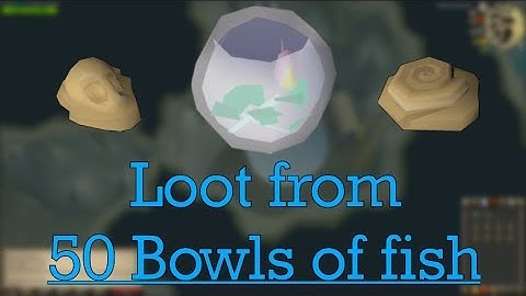 Loot from 50 Bowls of fish (Fossil island agility arena) - OSRS
