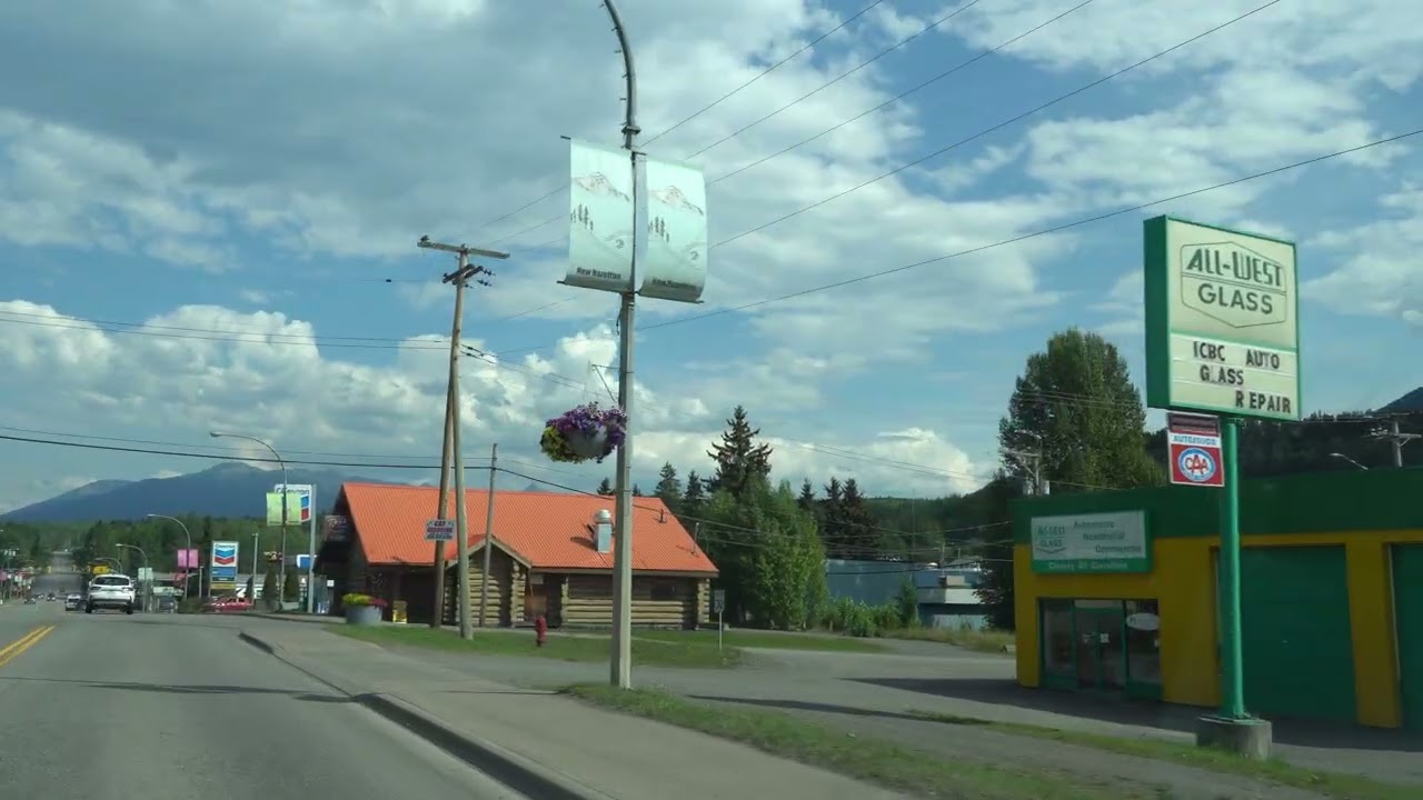 Canadian Highway: Driving East Through New Hazelton on Hwy 16, BC - 2023.08.05