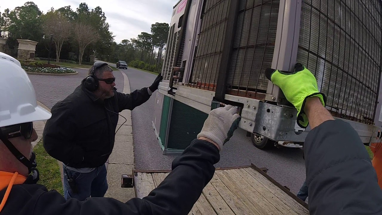 Helicopter lifting Air Conditioning systems Destin, FL. YouTube