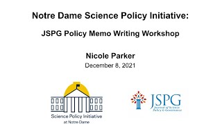 Writing Effective Policy Memos: Science Policy Initiative at Notre Dame