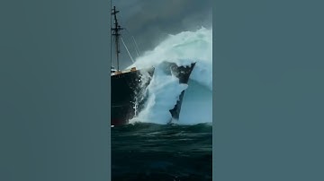 Can This Ship Survive Being Swallowed by a Massive Wave? #ship #shipvideo #shipsink