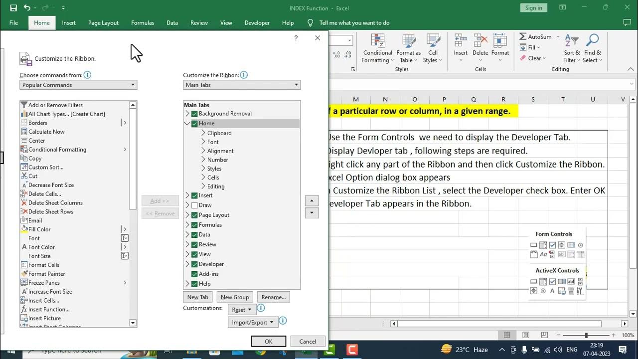 INDEX Function with List and Combo Box - YouTube