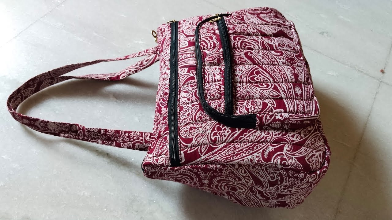 Diy : multiple pocket multipurpose New design bag cutting and stitching tutorial ।