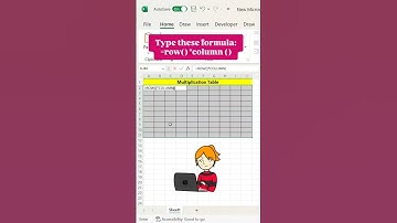 Multiplication table using by Row column #reels #shorts #trend #viral #shortvideo #vlog #excel #tips
