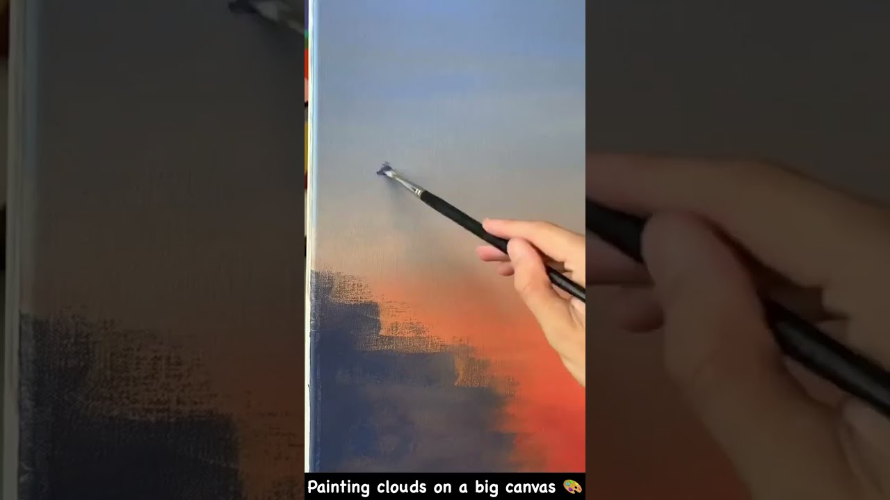Painting big clouds using acrylics🎨 