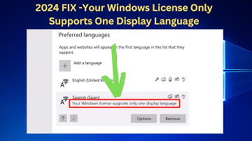 ✅2024 FIX -Your Windows License Only Supports One Display Language