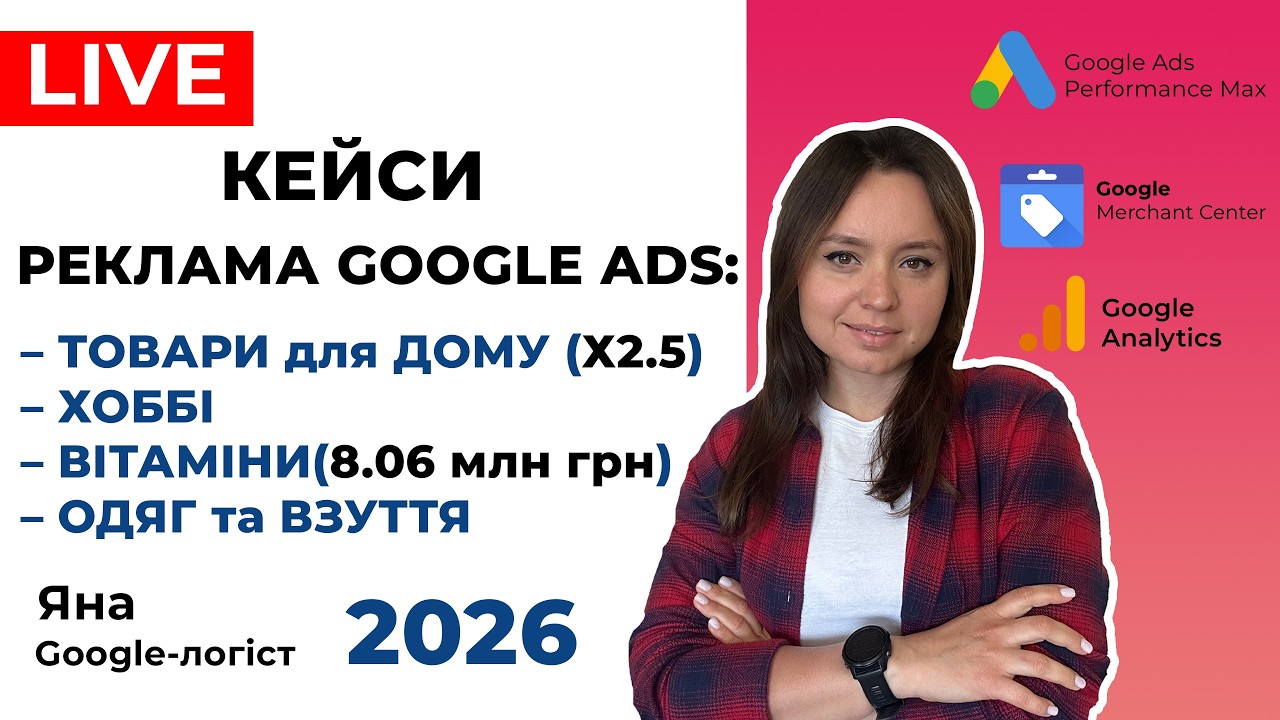 Кейси Google Ads: Одяг та Взуття, Товари для Дому, Дозвілля, БАДи. Реклама Інтернет-Магазинів 2026