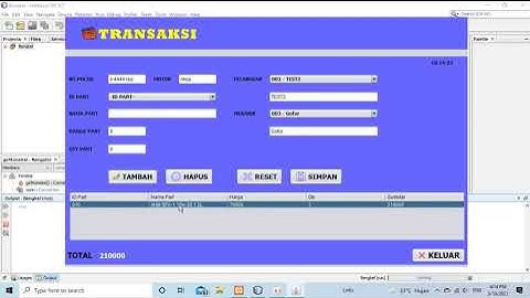Demo Aplikasi Penjualan Sparepart di Bengkel Surya Motor menggunakan Netbeans dan MySQL