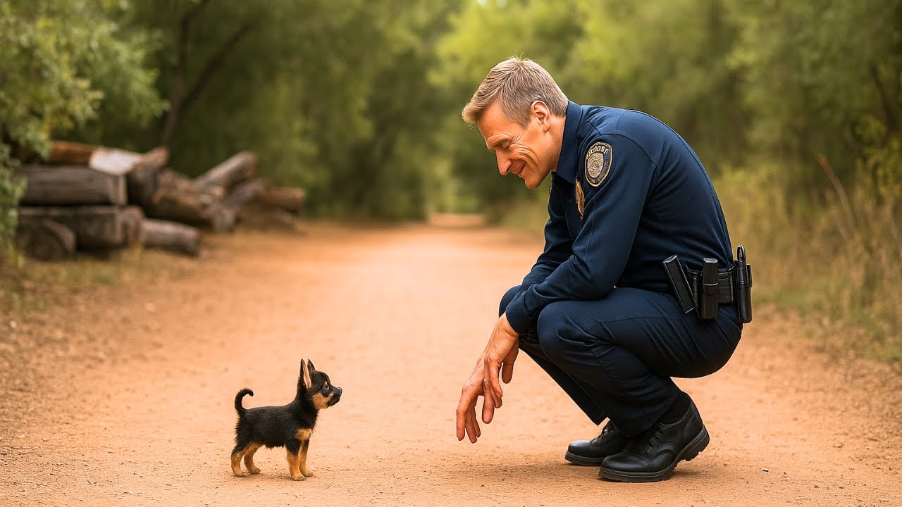 Un Chiot Suit Un Policier Sans Relâche — Quand Il Comprend Pourquoi, Il Éclate En Larmes