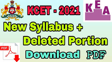 KCET 2021 | New Syllabus + Deleted Portion | 1st PUC & 2nd PUC | Download PDF