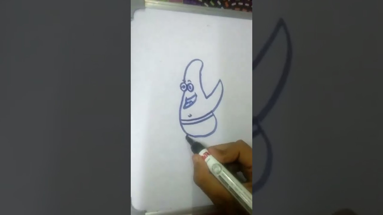 How to draw a Patrick star drawing from Spongebob easy Patrick star drawing 