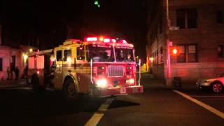 FDNY ENGINE 23 TAKING UP FROM A 10-75 FIRE ON WEST 73RD STREET ON THE WEST SIDE OF MANHATTAN,  NYC.