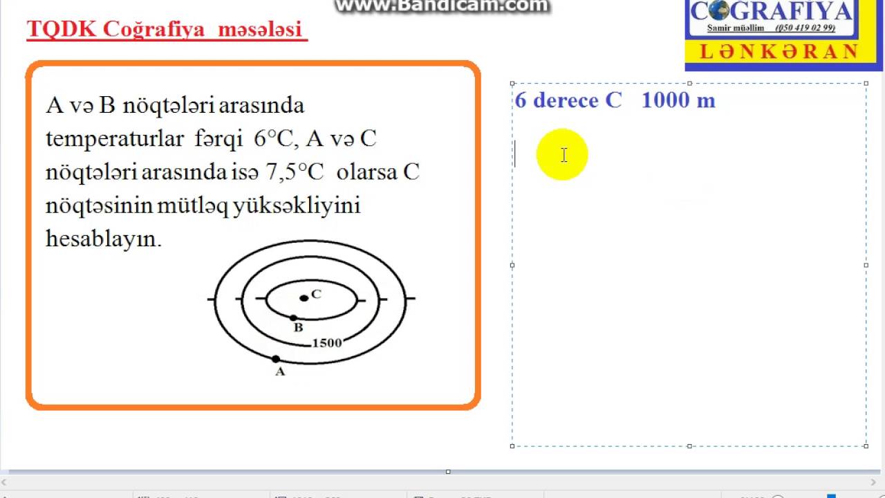 TQDK Coğrafiya - Temperatur+Horizontal əlaqəli məsələnin həlli - Samir m(Lənkəran)