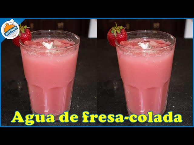 Agua de fresa colada cremosa y super fácil con 2 ingredientes | Chef Roger Oficial