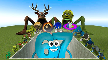 AI Brainrot Memes vs Roblox 67 Sahur Bosses in Giant Pit – Gmod Chaos