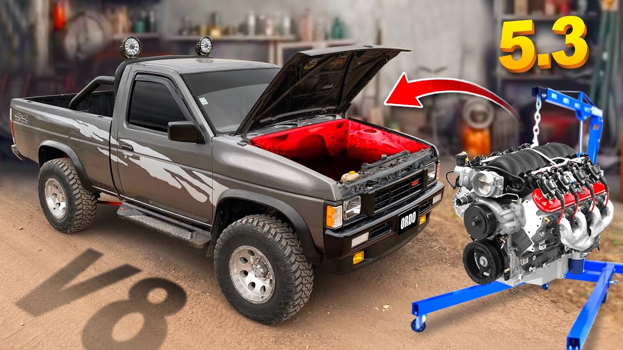 SWAP MOTOR V8 LS a D21 PICKUP 4x4 en 10 MINUTOS