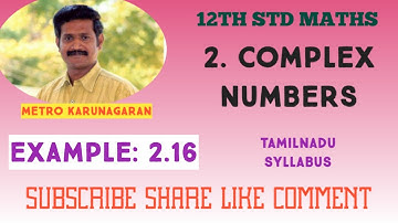 12th Std Example 2.16 Show that the Equation z^2= z conjugate has four solutions