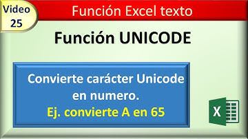 25 funcion excel texto: UNICODE
