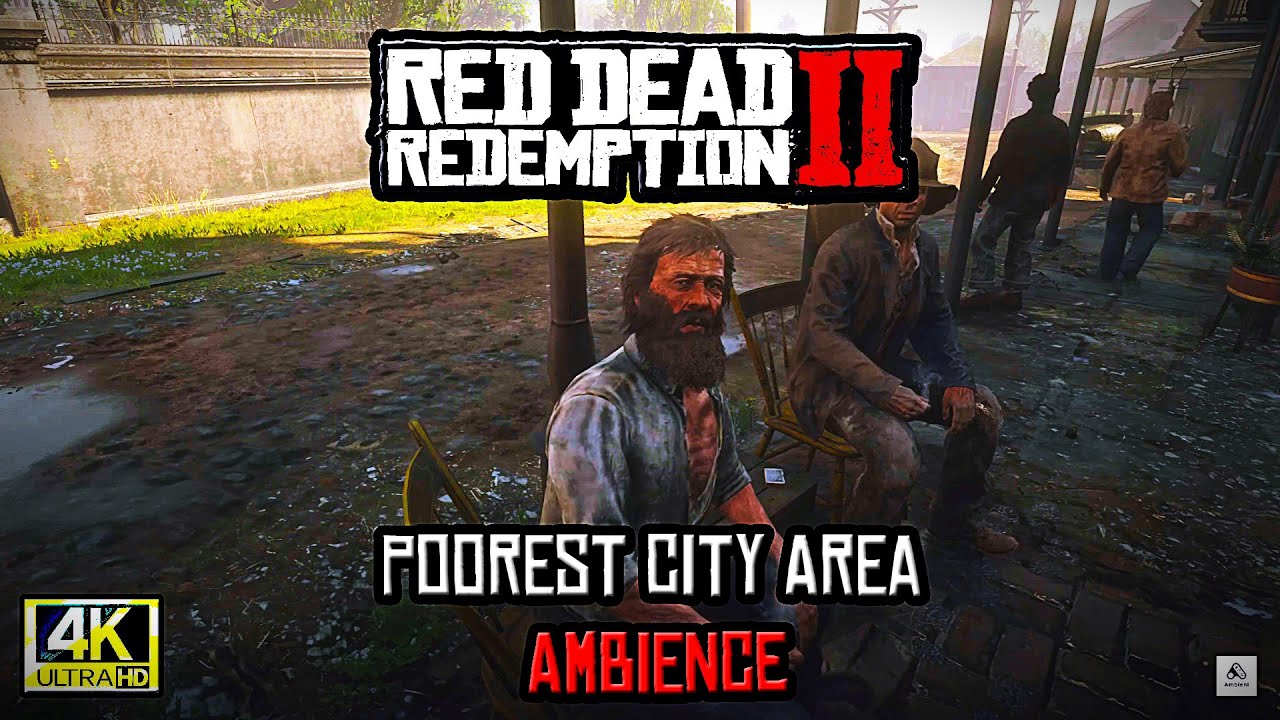 Red Dead Redemption 2 Poorest City Area Ambience | Gritty Old West Atmosphere 🌫️🏚️