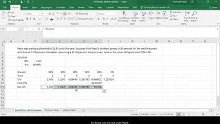22 Stock price calculation using a non constant growth model
