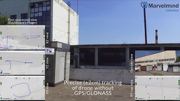 Precise (±2 cm) drone tracking outdoor without GPS/GLONASS - horizontal flight on two echelons