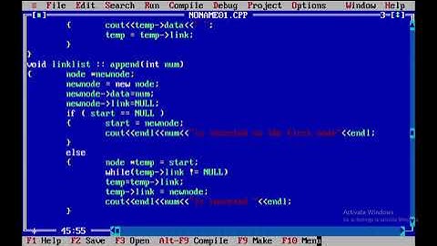 C++ Program to Append the  Nodes in the Linked List.