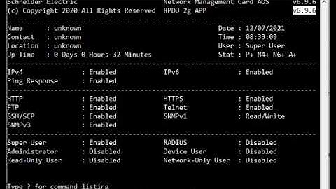 Reset APC NMC credentials via serial port