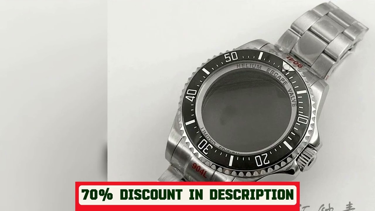 A must-have product! 44MM SEA Big Black Ceramic Bezel Silver DEEP Homage Sapphire Crystal Watch Ca