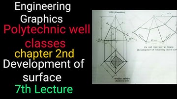 Development of surface by Radial line method 2nd semester engineering graphics,engineering drawing