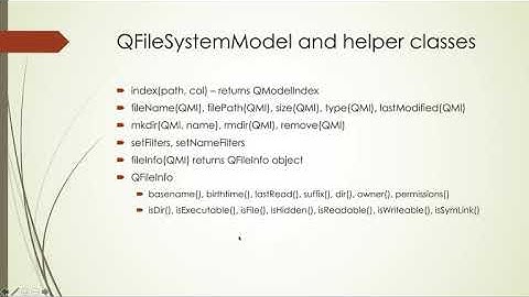 Working with the QFileSystemModel class - Overview
