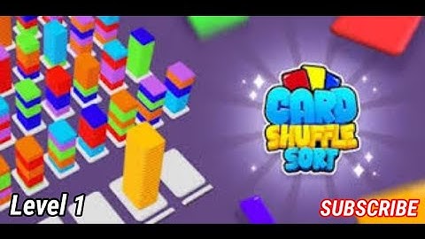 Card Shuffle: Color Sorting 3D Gameplay Level 1 Complete (Android, iOS).🟥🟨😚😘😍.....