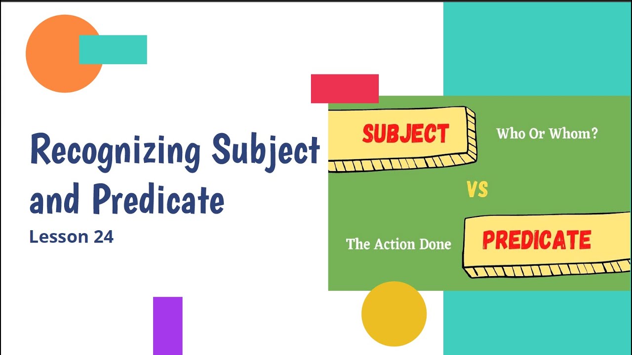 Recognizing Subject and Predicate - YouTube