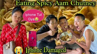 Jerry&#39;s Iphone Got Damaged While Uploading Video😭 || Eating Spicy Mango Chutney With Friends🥵