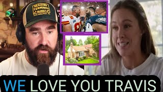 Jason & kelie  preparing to park into their new house travis kelce bought for them as new month gift