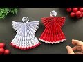 Weihnachten basteln mit Papier: Weihnachtsengel als Weihnachtsdeko selber machen - DIY Bastelideen