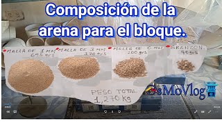 Composicion de la arena para el bloque