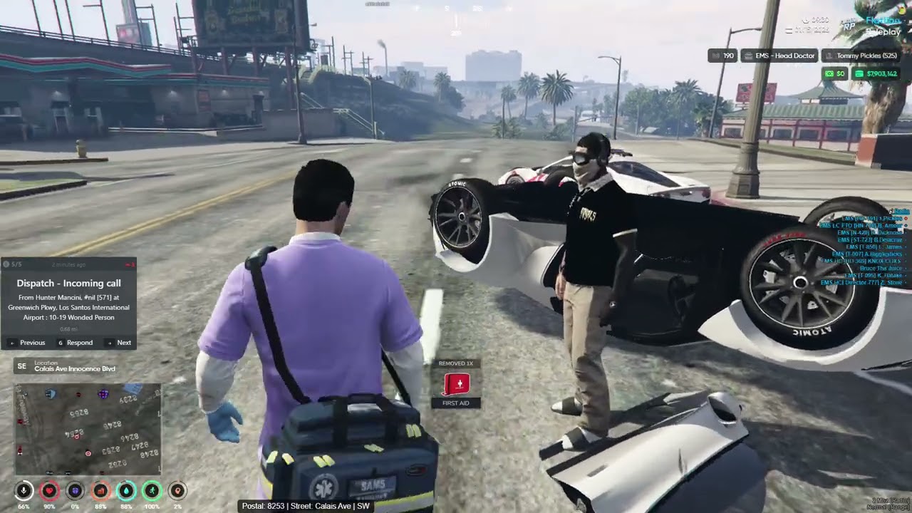 Grand Theft Auto V Flatline EMS getting hit head 1 15 26
