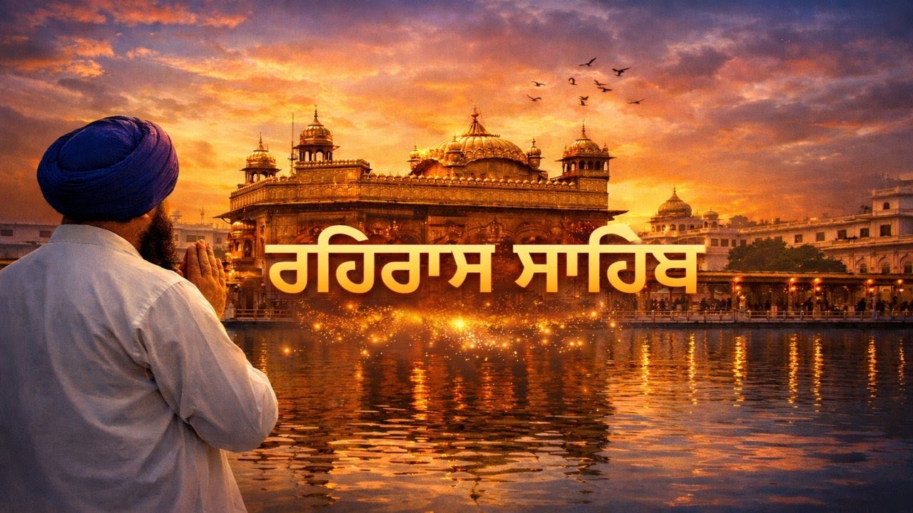 Rehras Sahib Full Live | Nitnem Bani | Read Along ( Punjabi)