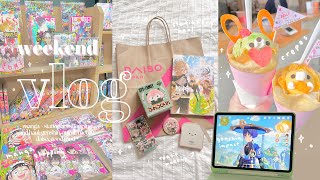 weekend vlog in sf // manga and stationery shopping + haul, genshin, daiso, innout, anime merch