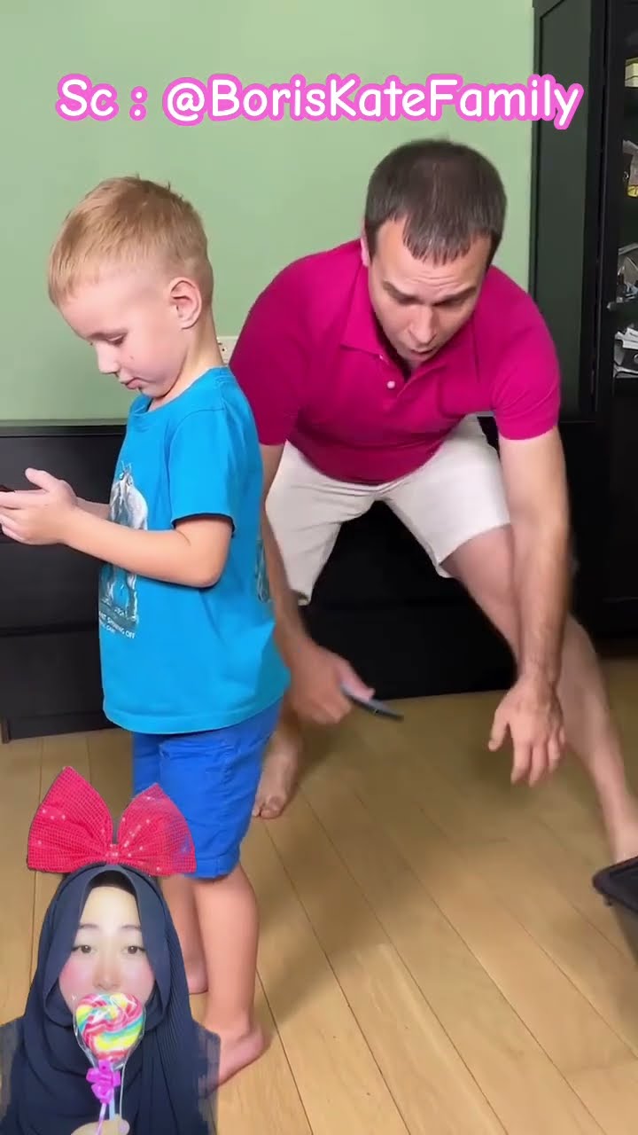 PAPA MENOLONG ADIK BIAR GAK JATUH ⁉️? @BorisKateFamily #shorts #funny #dubbing