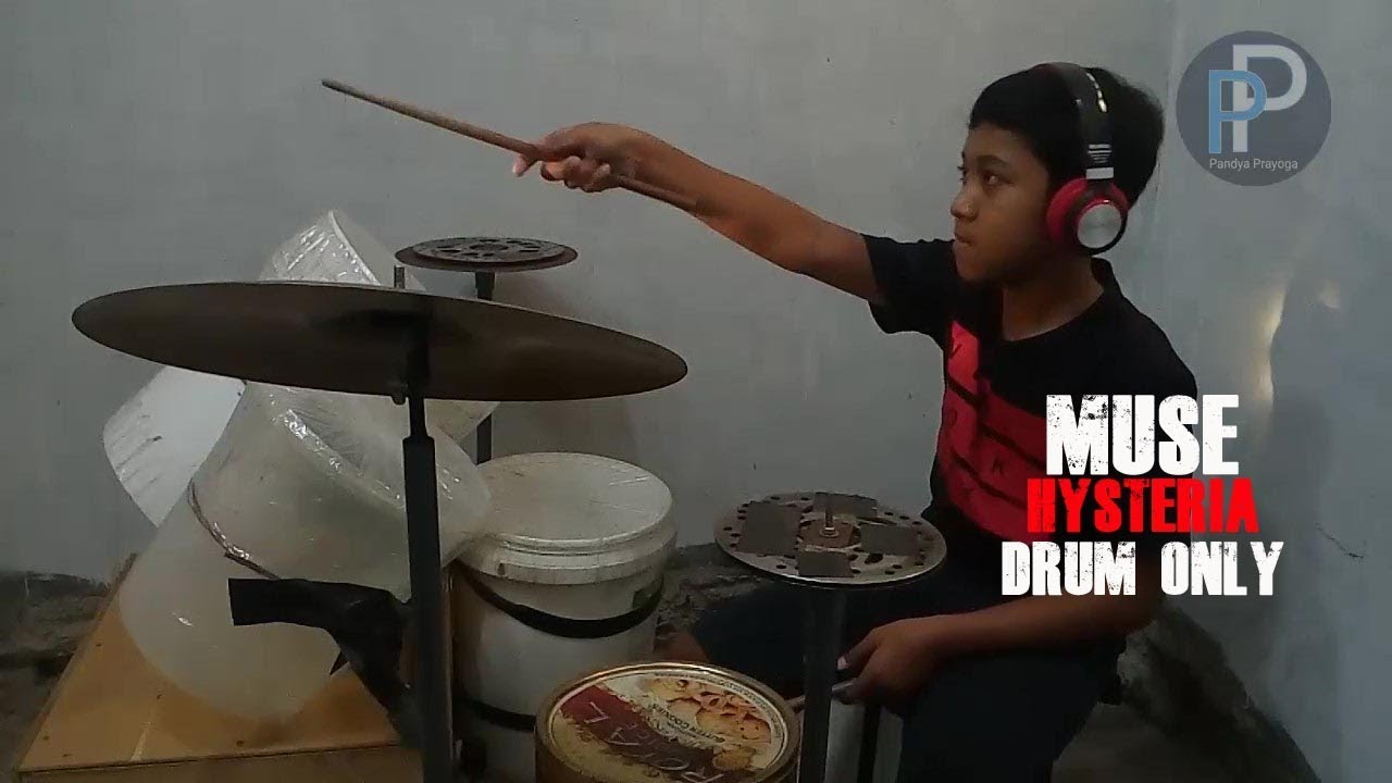 Muse Hysteria (Drum Only) With Homemade Drum by Pandya Prayoga YouTube
